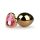 Easytoys Metal No.7 - анален плъг с розови камъни, златист (3см)
