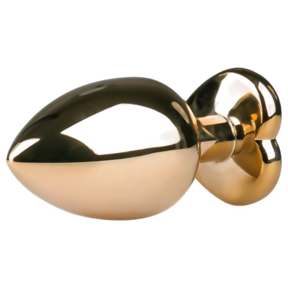 Easytoys - метален анален плъг с сърцевидна основа - златисто-розов 3,5см