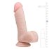 Easytoys - Дилдо с вендуза и тестиси (17,5 см) - натурален цвят