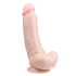 Easytoys - дилдо с вакуумна основа и тестиси (20см) - телесен цвят