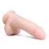 Easytoys - дилдо с тестиси и вакуумна основа - 20см, телесен цвят