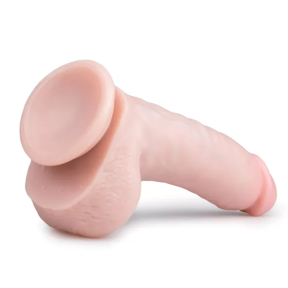 Easytoys - дилдо с тестиси и вакуумна основа - 20см, телесен цвят