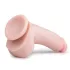 Easytoys - дилдо с тестиси и вакуумна основа - 20см, телесен цвят