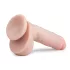 Easytoys - дилдо с тестиси и вакуумна основа - 22,5см - телесен цвят