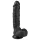 Easytoys - дилдо с тестиси и вакуумна основа - 22,5 см - черен