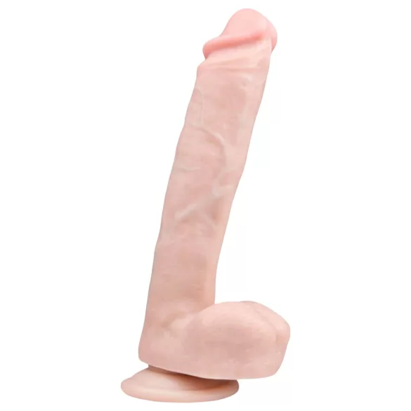 Easytoys - дилдо с вакуумна основа и тестиси - 26,5 см - телесен цвят