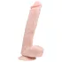 Easytoys - дилдо с вакуумна основа и тестиси - 26,5 см - телесен цвят