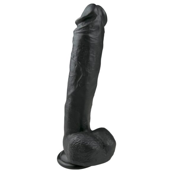 Easytoys - голям черен дилдо с тестиси и вендуза (26.5cm)