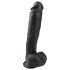 Easytoys - голям черен дилдо с тестиси и вендуза (26.5cm)
