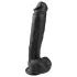 Easytoys - голям дилдо с тестиси и вакуум - 26,5 см - черен