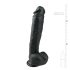 Easytoys - голям черен дилдо с тестиси и вендуза (26.5cm)