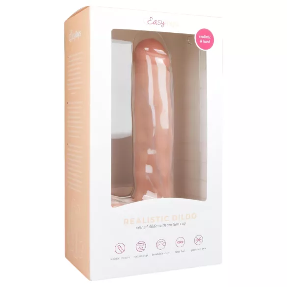 Easytoys - дилдо с вакуумна основа и тестиси - 29,5 см, телесен цвят