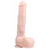 Easytoys - дилдо с вакуумна основа и тестиси - 29,5 см, телесен цвят