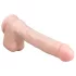 Easytoys - дилдо с вакуумна основа и тестиси - 29,5 см, телесен цвят