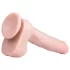 Easytoys - дилдо с вакуумна основа и тестиси - 29,5 см, телесен цвят