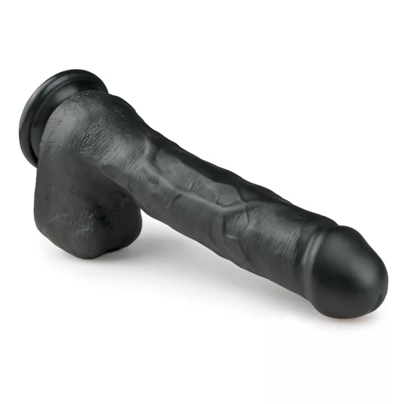 Easytoys - дилдо с вендуза и тестиси - голям, 29,5 см, черен