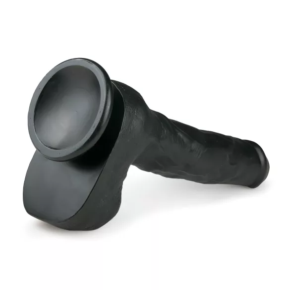 Easytoys - дилдо с вендуза и тестиси - голям, 29,5 см, черен