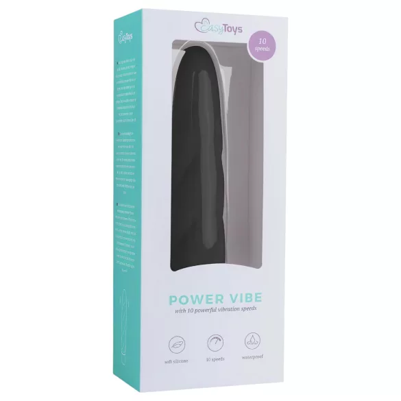 Easytoys Power Vibe - вибратор с усукан силиконов корпус - черен