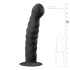 Easytoys - анален дилдо с оребрение и вакуум - 14 см - черен