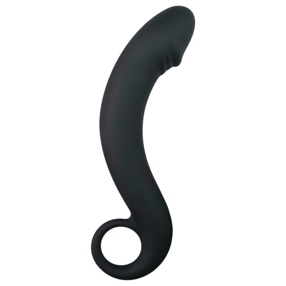 EasyToys Извит Дилдо - силиконово анално дилдо (черно)