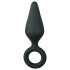 Еasytoys Pointy Plug - анален плъг с пръстен - среден размер (черен)