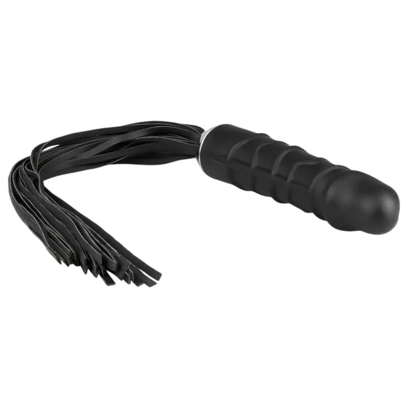 Easytoys - камшик и силиконово дилдо 2 в 1 - черен