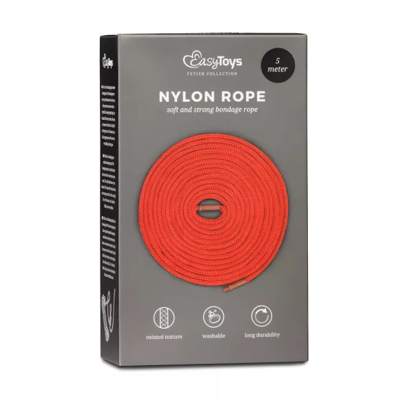 Easytoys Rope - въже за бондаж (5 м, червено)
