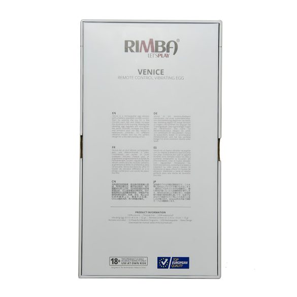 Rimba Venice - вибриращо яйце с дистанционно - акумулаторно, черно