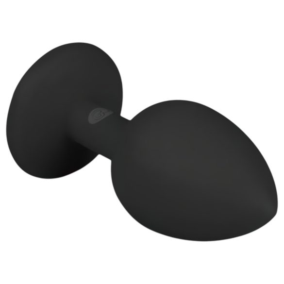 Easytoys Diamond - анален плъг с бял камък - малък - черен