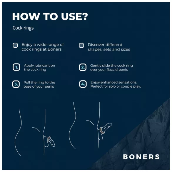 Boners - комплект пенис пръстени - 3 броя - сив