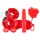 LoveBoxxx I love Red - вибриращ комплект за връзване 6 части - червен