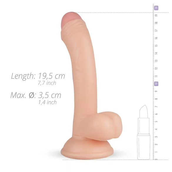 Real Fantasy Vince - дилдо с тестиси и кожа - 19,5 см, телесен цвят