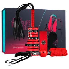   Secret Pleasure Chest - напреднал BDSM комплект - 10 части (червен)