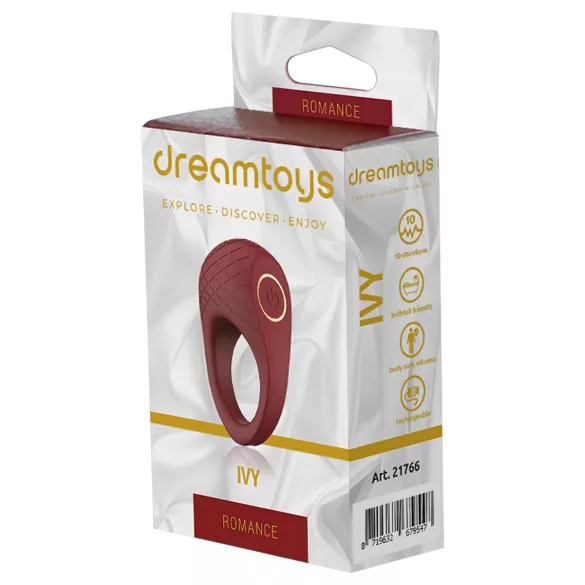 Dreamtoys Ivy - вибриращ пръстен за пенис - бордо