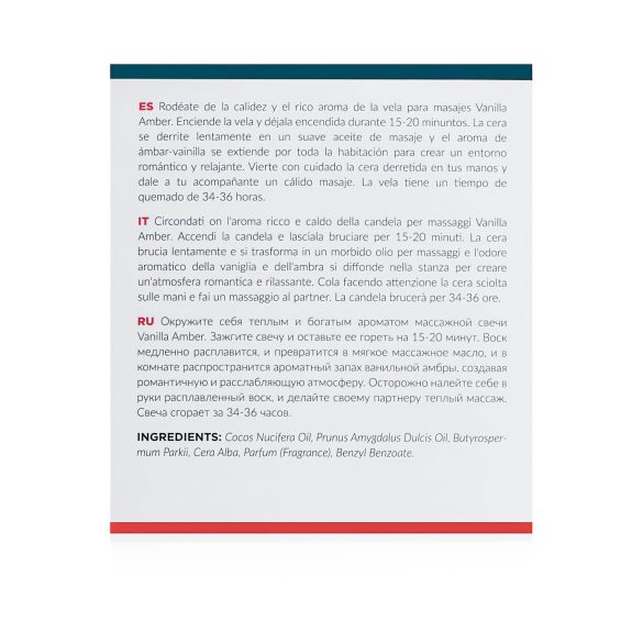 Exotiq - масажна свещ - ванилия и амбър - 200g