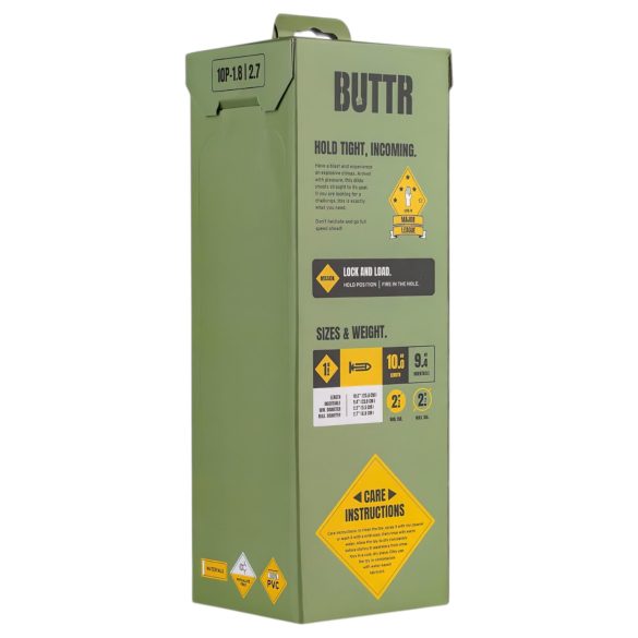 BUTTR - голям дилдо с вакуумна основа - черен - 10 инча