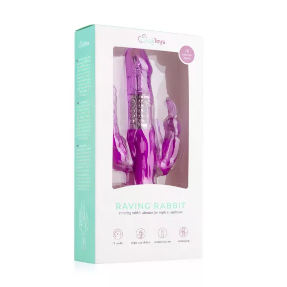 Easytoys Raving Rabbit - вибратор с 3 накрайника (розов)