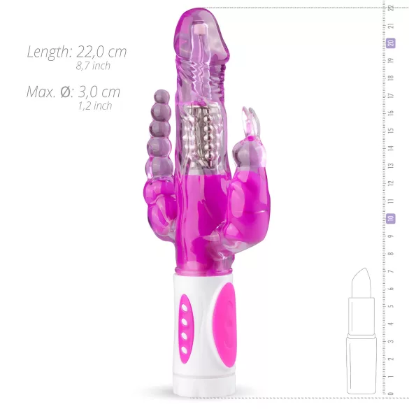 Easytoys Raving Rabbit - вибратор с 3 накрайника (розов)