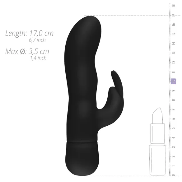 Easytoys Mad Rabbit - вибратор за G-точка с клиторен стимулатор - черен