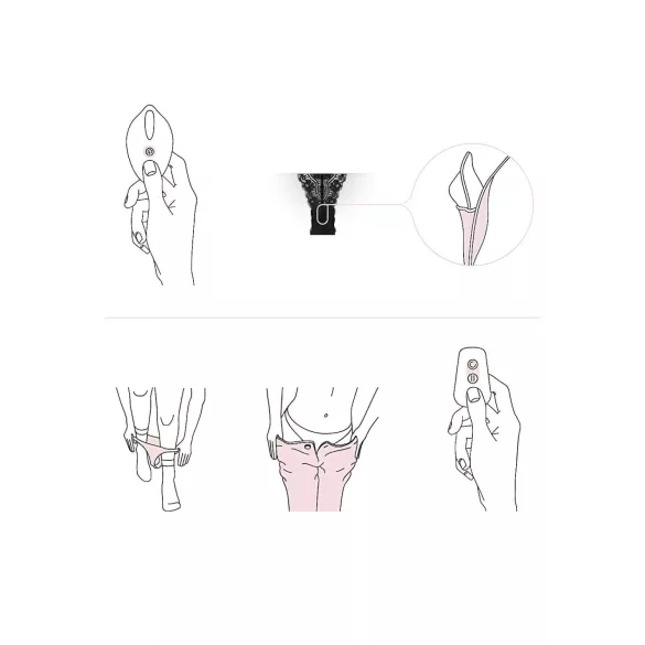 Pantyrebel - черен безжичен дантелен вибриращ прашки вибратор (S-L)