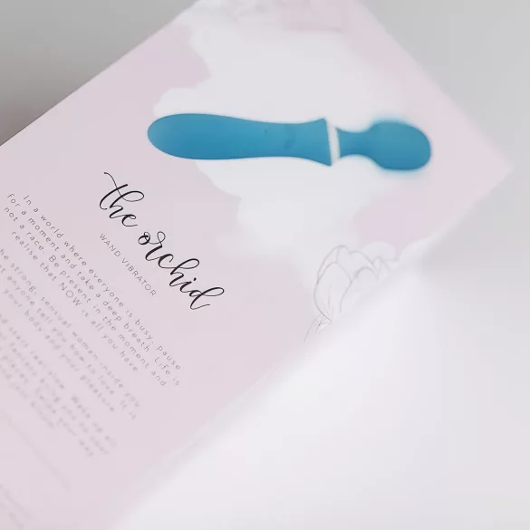 Bloom Orchid Wand - акумулаторен масажен вибратор - тюркоаз
