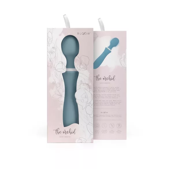 Bloom Orchid Wand - акумулаторен масажен вибратор - тюркоаз