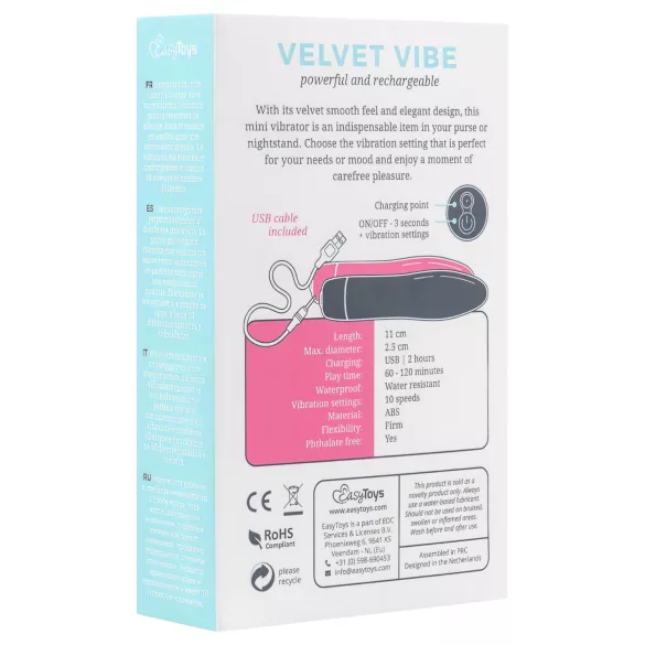 Easytoys - вибратор масажор с акумулатор - черен Velvet Vibe