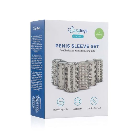 Комплект пенис ръкав Easytoys - сив (6 броя)