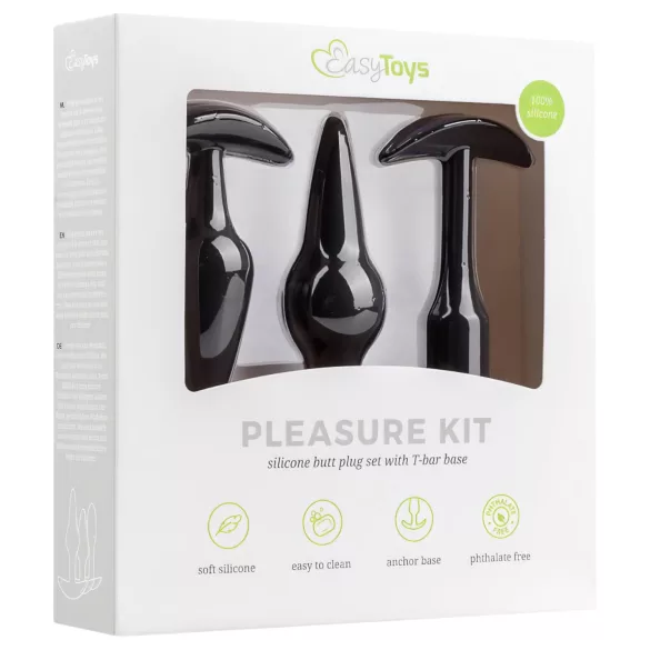 EasyToys Pleasure kit - разнообразен комплект анални плъгове (черен)