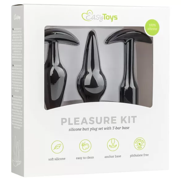 EasyToys Pleasure kit - разнообразен комплект анални плъгове (черен)
