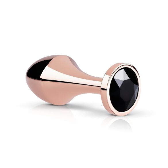 Розово-златен анален плъг с черен камък (Rosegold)