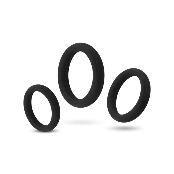 Easytoys - комплект пенис пръстени - 3 броя - черни