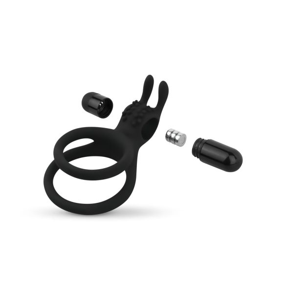 Easytoys Share Ring - вибрационен пръстен за пенис и тестиси (черен)
