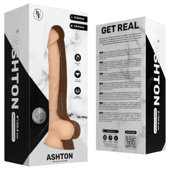 Real Fantasy Ashton - дилдо с тестиси - реалистичен - 20,5 см - телесен цвят
